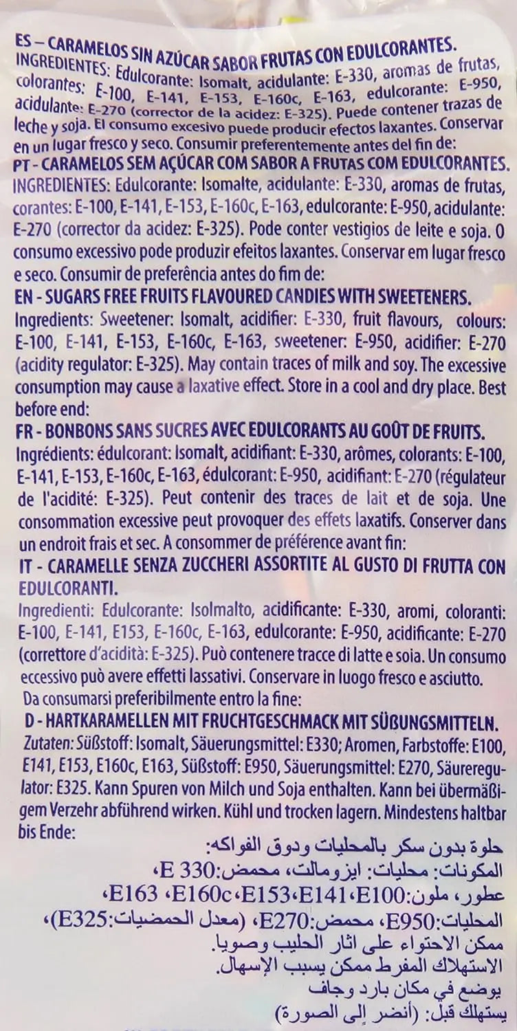 Caramelos Pictolin MiniZum sin azúcar – Bolsa 1 kg (≈430 uds) 🍓🍍🍊🍋