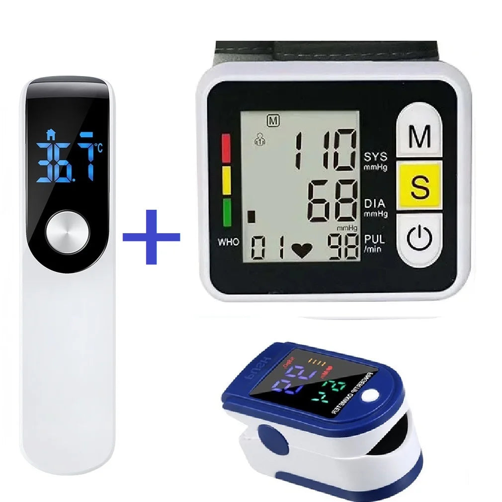 Tu mini centro de salud en casa: termómetro de frente + tensiómetro de muñeca + oxímetro 💓🌡️