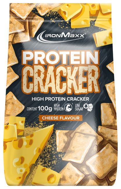 IronMaxx Protein Cracker Pizza 100g | Crunchy, Low Sugar Snack with 21% Protein | Baked & Non-Fried