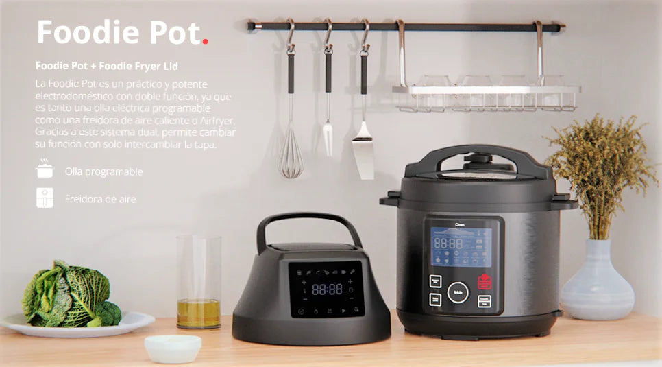 Olla a presión programable y freidora de aire 9 en 1 Foodie Pot – Robot de cocina rápido y fácil Cloen
