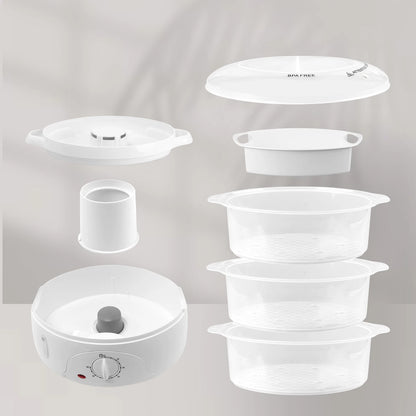 Vaporera Aigostar 9L con 3 recipientes independientes y temporizador de 60 minutos