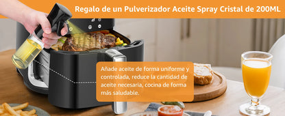 Freidora de aire Aigostar 7L sin aceite con WiFi, 1900W + pulverizador de aceite y libro de recetas