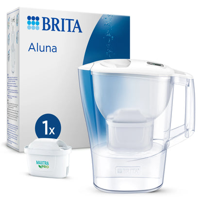 Jarra filtrante BRITA Aluna blanca – 1 filtro MAXTRA PRO, hasta 150L de agua más pura