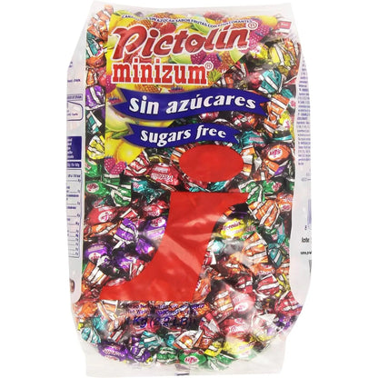 Caramelos Pictolin MiniZum sin azúcar – Bolsa 1 kg (≈430 uds) 🍓🍍🍊🍋