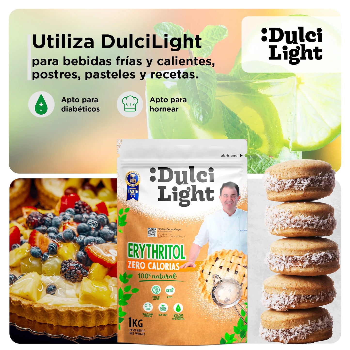 Dulcilight Eritritol 1 kg – Cero calorías, sabor natural 😋