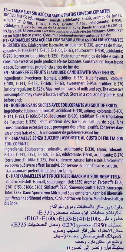Caramelos Pictolin MiniZum sin azúcar – Bolsa 1 kg (≈430 uds) 🍓🍍🍊🍋