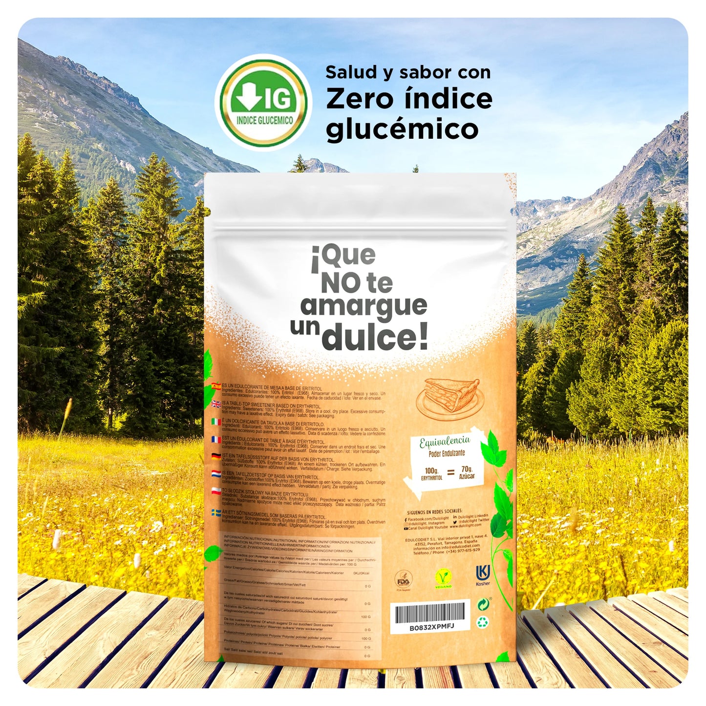 Dulcilight Eritritol 1 kg – Cero calorías, sabor natural 😋