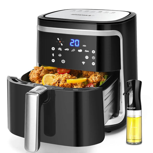 Freidora de aire Aigostar 7L sin aceite con WiFi, 1900W + pulverizador de aceite y libro de recetas