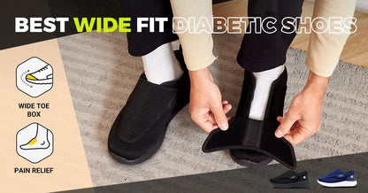 Zapatillas FitVille extra anchas para hombre mayor – Ortopédicas, pies hinchados y alivio del dolor al caminar