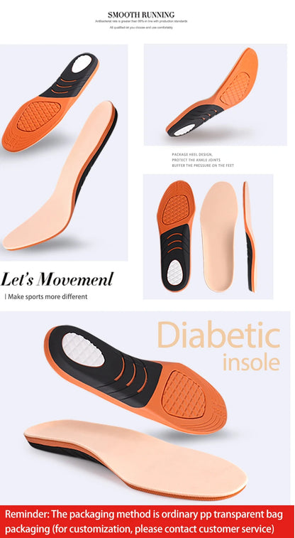 Plantillas diabéticos de silicona – Súper suaves, masaje completo, antidorlor para talón y antepié unisex