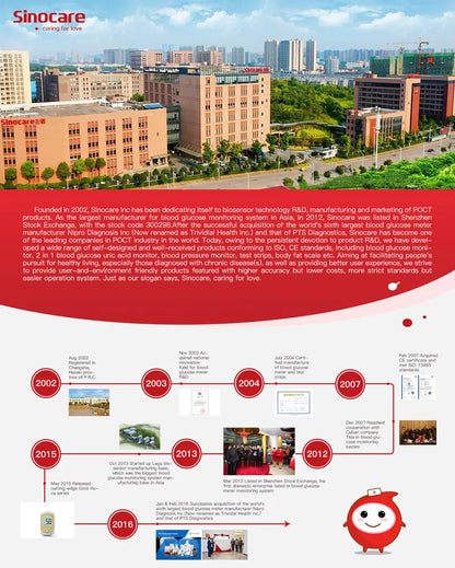 Sinocare Safe-Accu – Kit medidor de glucosa con 50/100 tiras y lancetas para control de la diabetes