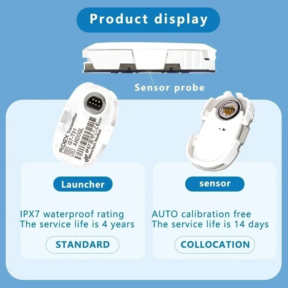 Monitoreo dinámico de glucosa en sangre CGMS 24h – Sistema remoto multilingüe sin escaneo en tiempo real