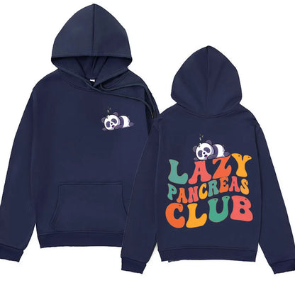 Sudadera “Lazy Pancreas Club” para mujer – Preppy, diabética luchadora y súper linda