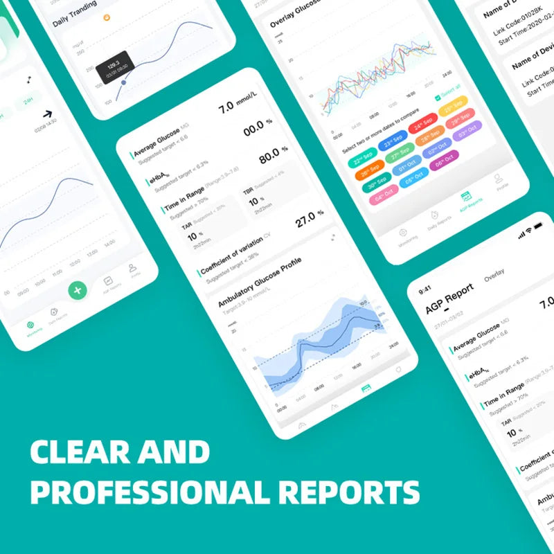 Monitor Continuo de Glucosa Sibionics CGM con Bluetooth – Sensor de Azúcar en Sangre Libre