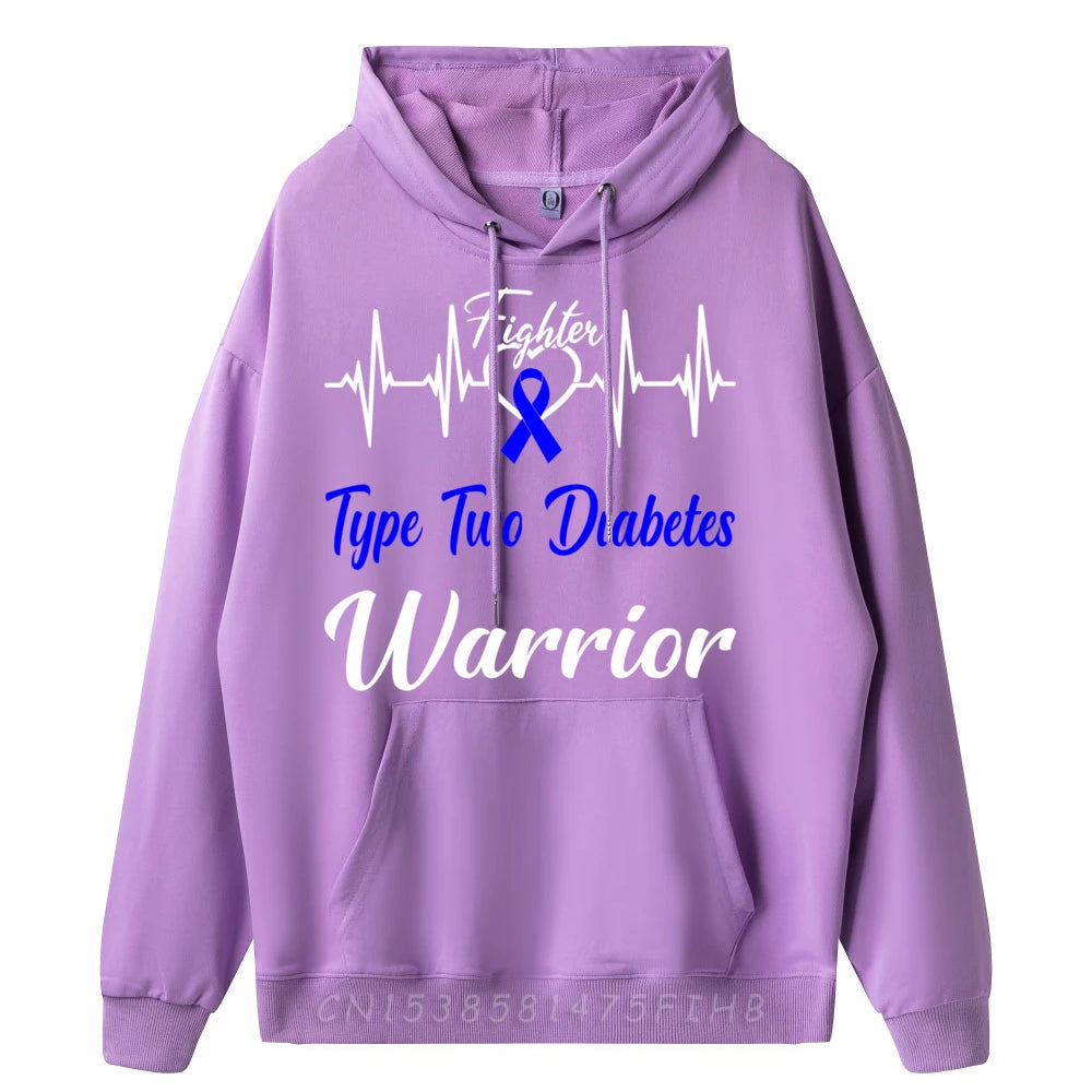 Sudadera “Type Two Diabetes Fighter” – Guerrero T2D con latido gráfico para hombre talla grande