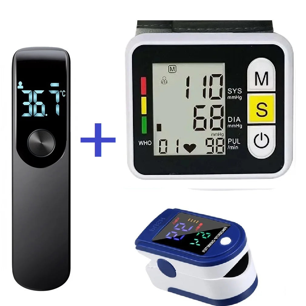 Tu mini centro de salud en casa: termómetro de frente + tensiómetro de muñeca + oxímetro 💓🌡️