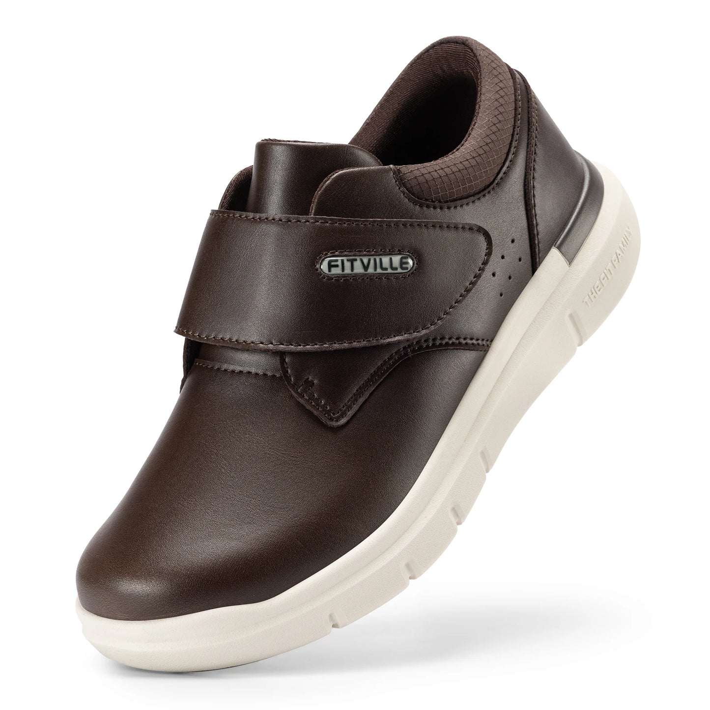 Zapatos hombre extra anchos de piel – Ortopédicos para diabéticos, pies hinchados y dedos sensibles, antideslizantes con soporte de arco