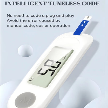 Kit medidor de glucosa en sangre – Glucómetro con 50 tiras y 50 lancetas para control de la diabetes