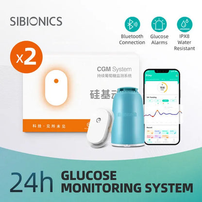 Monitor Continuo de Glucosa Sibionics CGM con Bluetooth – Sensor de Azúcar en Sangre Libre