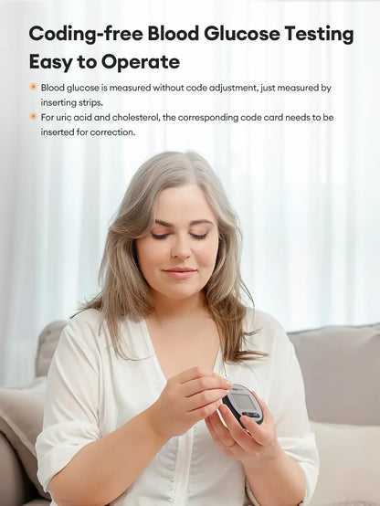 Cofoe Medidor 3 en 1 – Monitor de Glucosa, Ácido Úrico y Colesterol con Precisión Médica