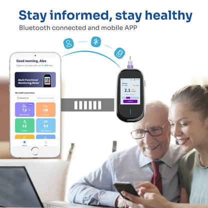 Medidor 5 en 1 EN601: lactato, cetonas, glucosa, ácido úrico y colesterol total