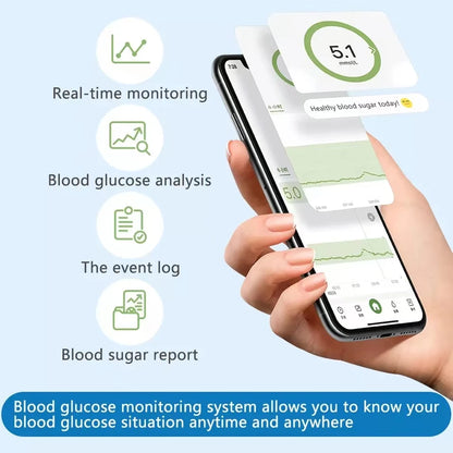 Monitor Continuo de Glucosa Sibionics CGM con Bluetooth – Sensor de Azúcar en Sangre Libre