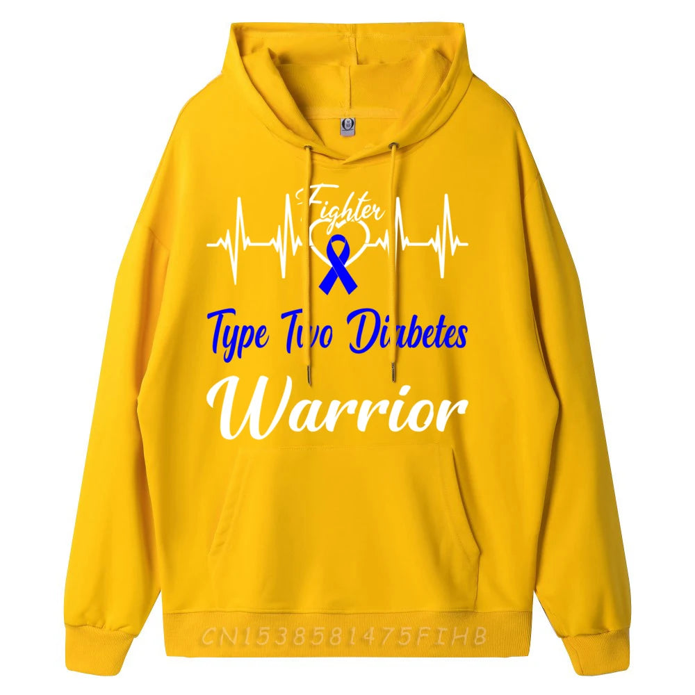 Sudadera “Type Two Diabetes Fighter” – Guerrero T2D con latido gráfico para hombre talla grande