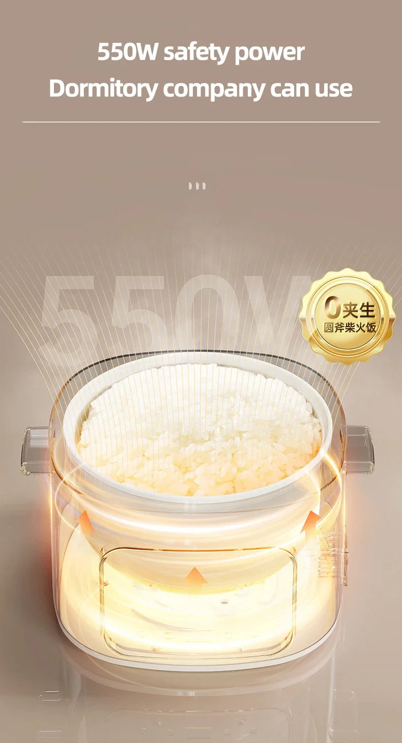 Olla Arrocera Eléctrica 2,4L  – Multicooker Compacto para 1–2 Personas, Antiadherente y 220V