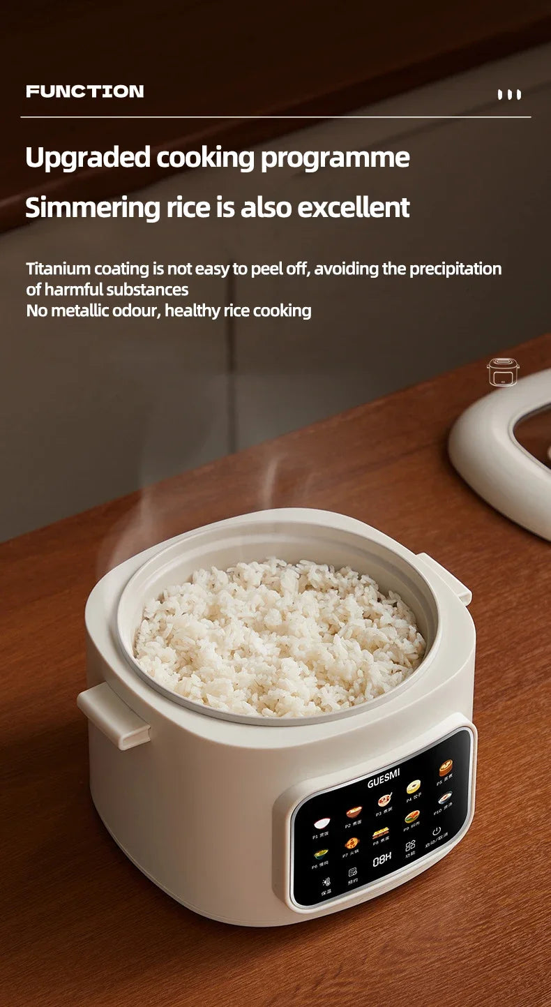 Olla Arrocera Eléctrica 2,4L  – Multicooker Compacto para 1–2 Personas, Antiadherente y 220V