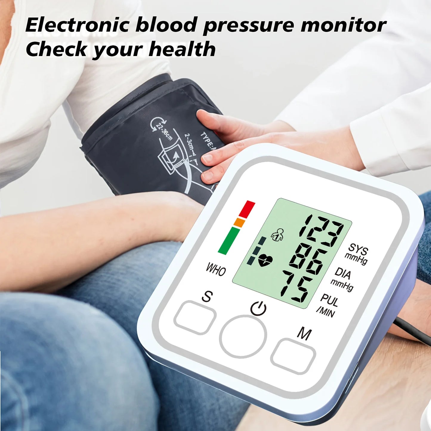 Tensiómetro digital de brazo – Monitor automático de presión arterial y pulso