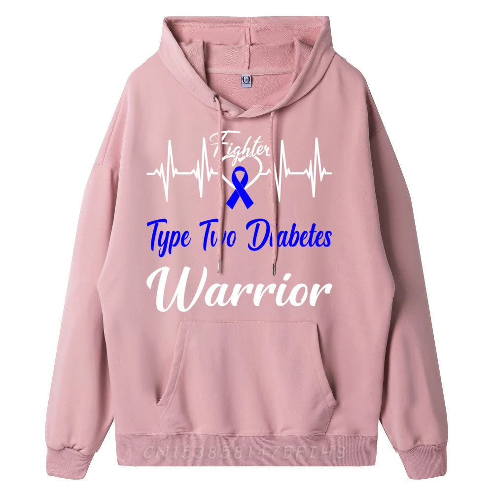 Sudadera “Type Two Diabetes Fighter” – Guerrero T2D con latido gráfico para hombre talla grande