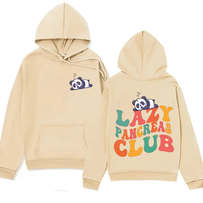 Sudadera “Lazy Pancreas Club” para mujer – Preppy, diabética luchadora y súper linda