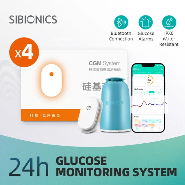 Monitor Continuo de Glucosa Sibionics CGM con Bluetooth – Sensor de Azúcar en Sangre Libre