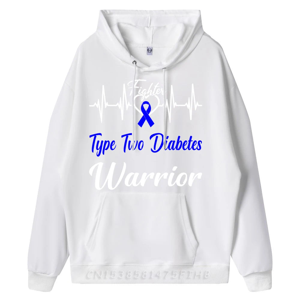 Sudadera “Type Two Diabetes Fighter” – Guerrero T2D con latido gráfico para hombre talla grande