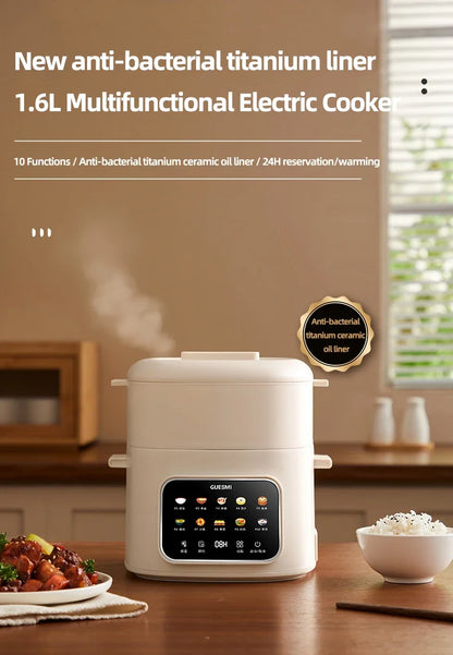 Olla Arrocera Eléctrica 2,4L  – Multicooker Compacto para 1–2 Personas, Antiadherente y 220V