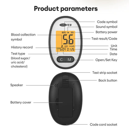 Cofoe Medidor 3 en 1 – Monitor de Glucosa, Ácido Úrico y Colesterol con Precisión Médica