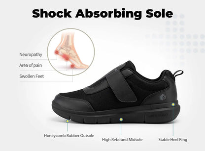 Zapatillas FitVille para diabéticos hombre – Extra anchas, pies hinchados y neuropatía, ligeras para caminar