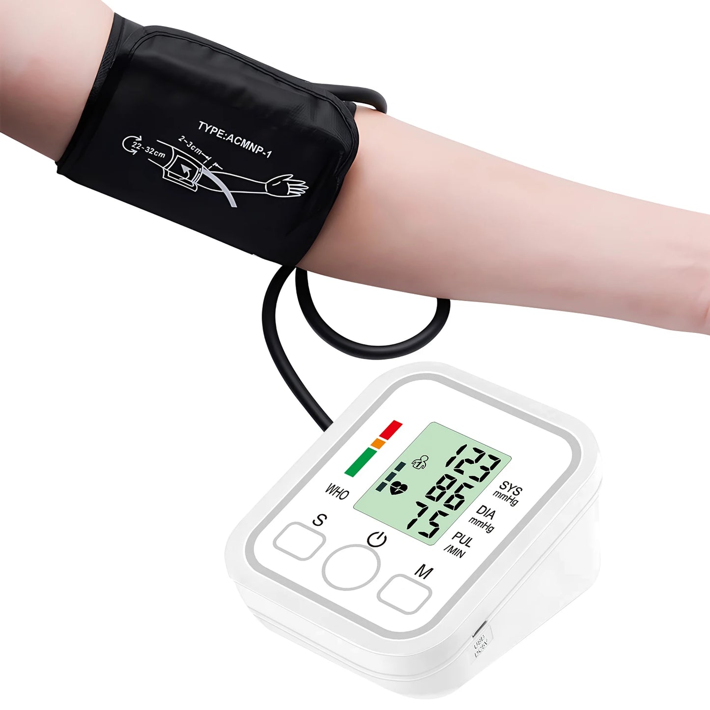 Tensiómetro digital de brazo – Monitor automático de presión arterial y pulso
