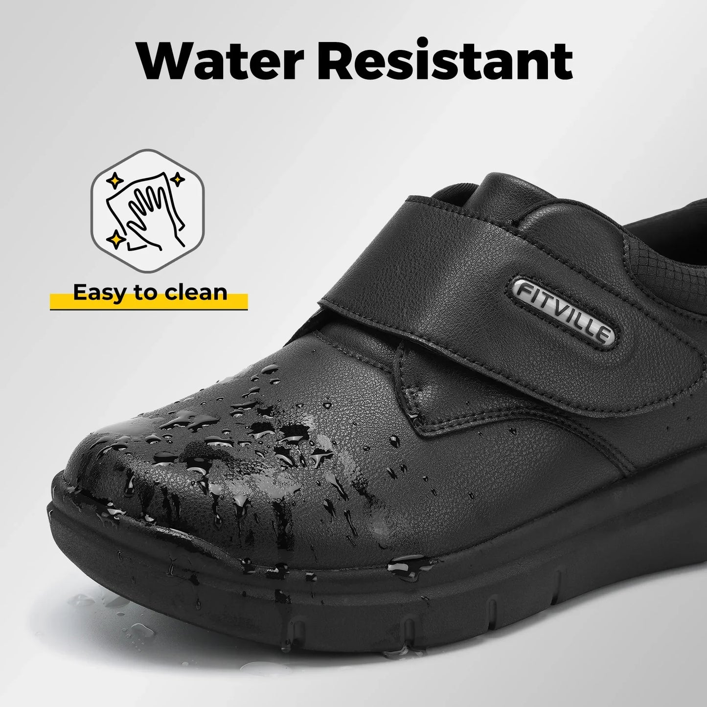 Zapatos hombre extra anchos de piel – Ortopédicos para diabéticos, pies hinchados y dedos sensibles, antideslizantes con soporte de arco