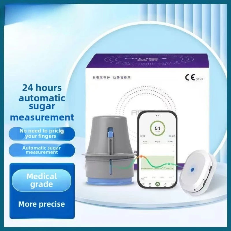 Monitoreo dinámico de glucosa en sangre CGMS 24h – Sistema remoto multilingüe sin escaneo en tiempo real
