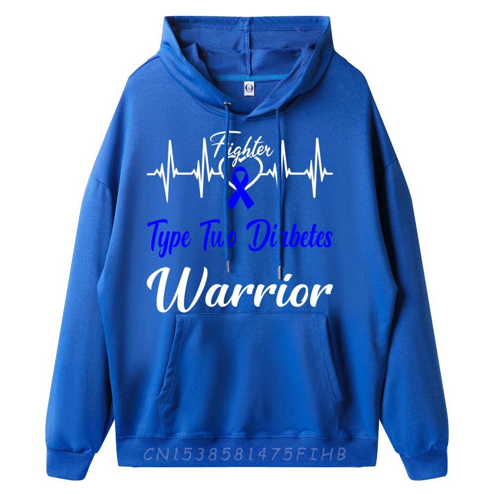 Sudadera “Type Two Diabetes Fighter” – Guerrero T2D con latido gráfico para hombre talla grande