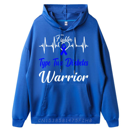 Sudadera “Type Two Diabetes Fighter” – Guerrero T2D con latido gráfico para hombre talla grande
