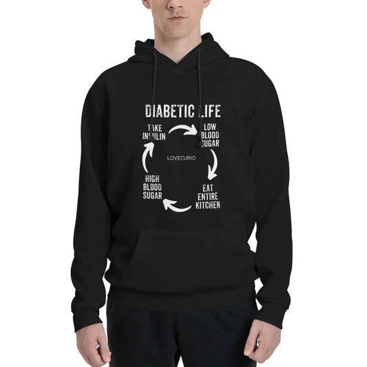 Sudadera oversize “Diabetic Life – Humerus Day” para mujer – Hoodie anime estilo coreano divertida sobre la vida de una diabética