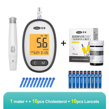 Cofoe Medidor 3 en 1 – Monitor de Glucosa, Ácido Úrico y Colesterol con Precisión Médica