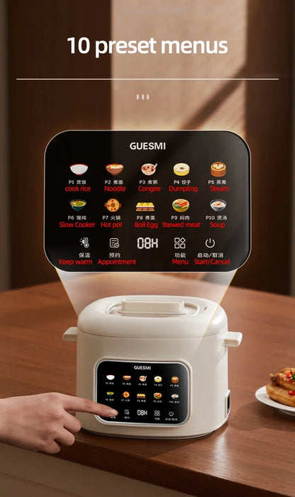 Olla Arrocera Eléctrica 2,4L  – Multicooker Compacto para 1–2 Personas, Antiadherente y 220V