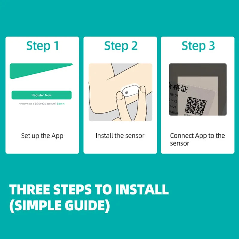 Monitor Continuo de Glucosa Sibionics CGM con Bluetooth – Sensor de Azúcar en Sangre Libre