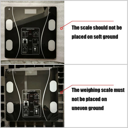 Báscula digital de grasa corporal inteligente con Bluetooth y aplicación para móvil